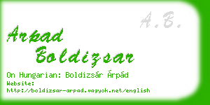arpad boldizsar business card